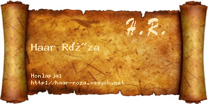 Haar Róza névjegykártya